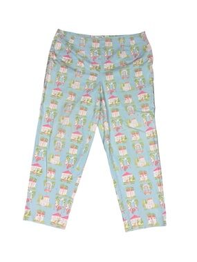 Talbots Women's Light Blue Novelty Print Ankle Pants